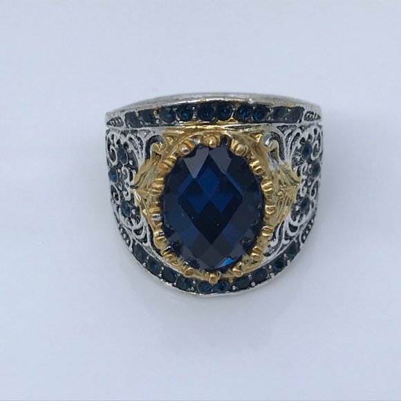 Men Ring Silver/Gold Tone Fashion Rings Unisex - Picture 2 of 8